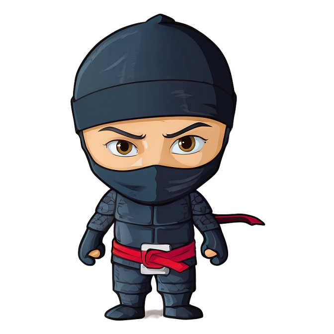 a cartoon character in a ninja costume