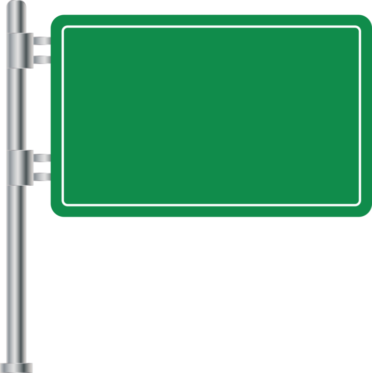 a green street sign on a pole