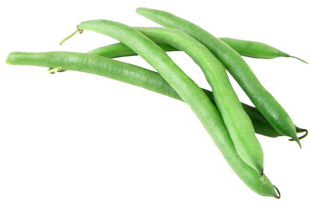 green beans on a white background