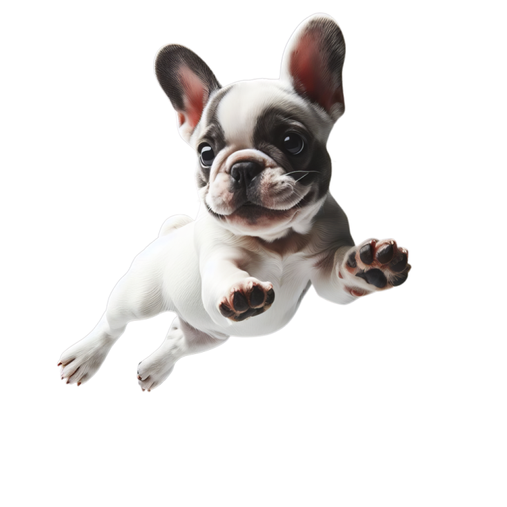 a small dog is jumping in the air