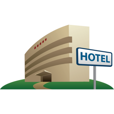 a hotel sign in front of a building