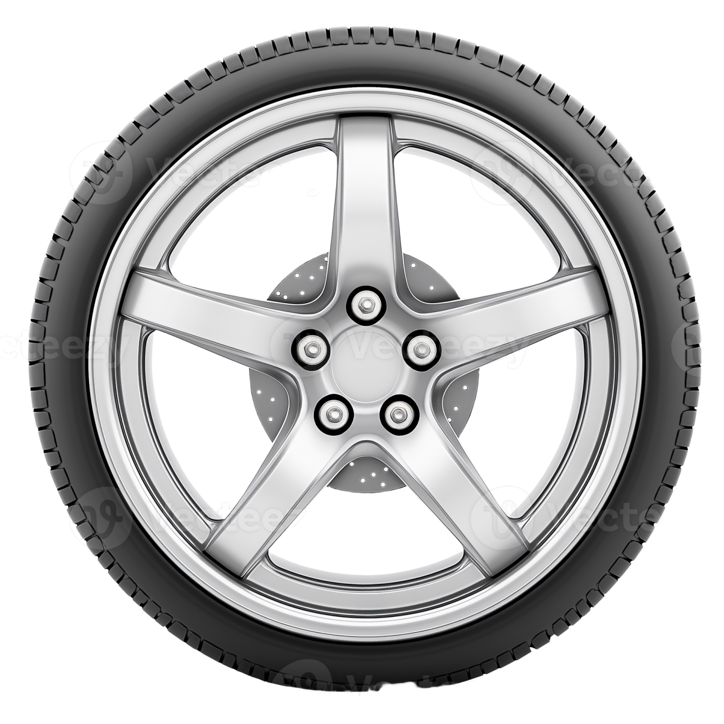 a car wheel on a white background