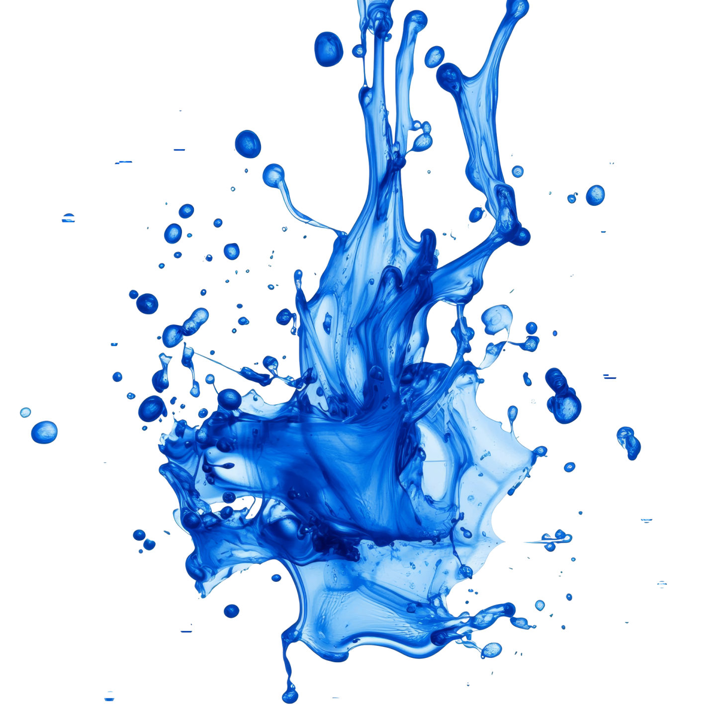 blue ink in water on white background