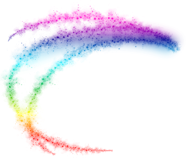 a rainbow colored powder in the shape of a circle