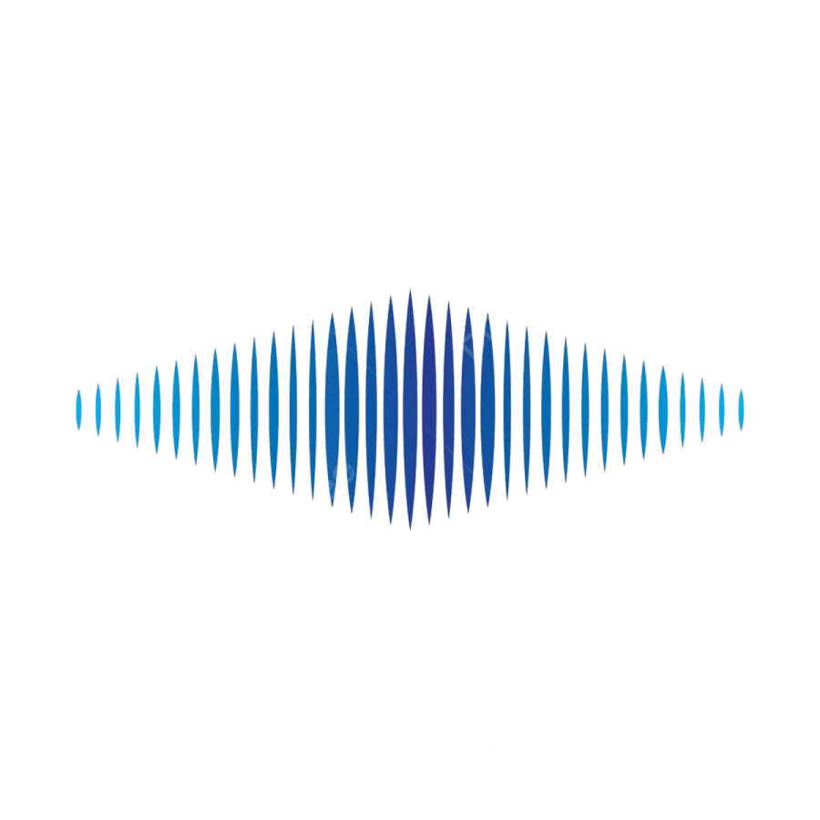 a blue and white sound wave