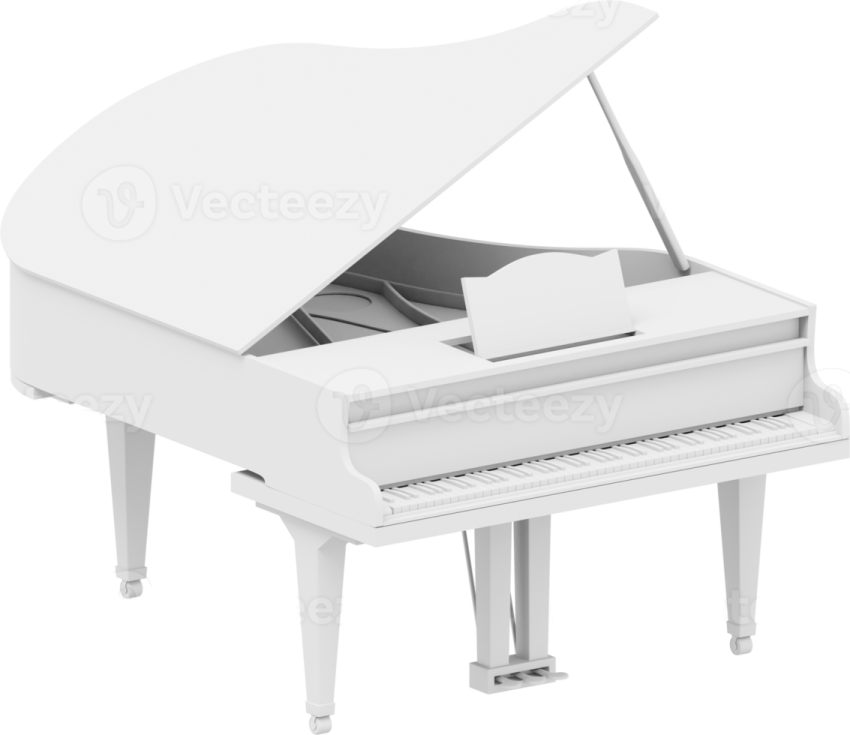 a white baby grand piano