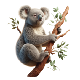 a koloa sitting on a tree branch