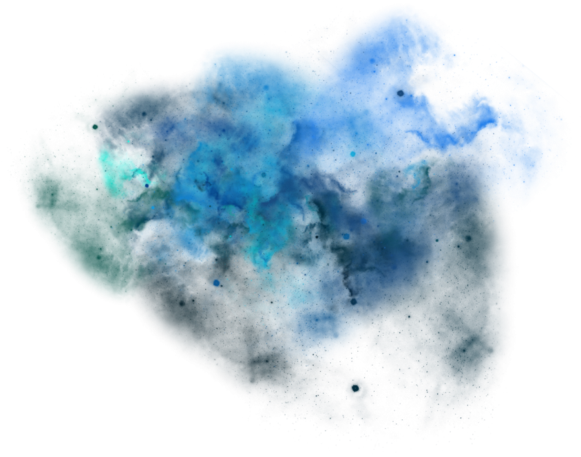 a blue and green cloud on a white background