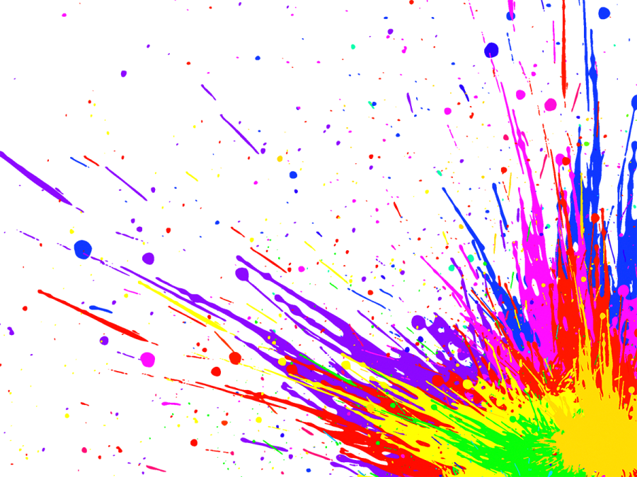 a colorful explosion of paint