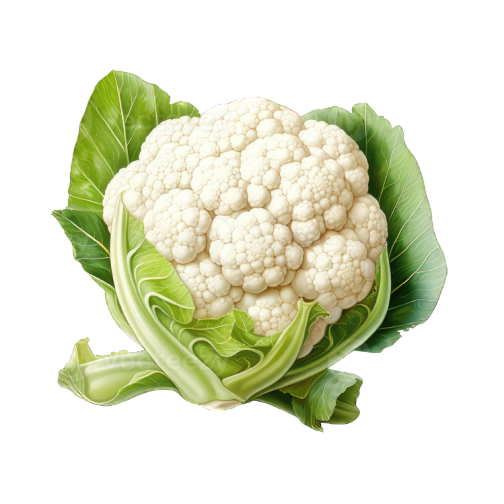 a head of caulia on a white background