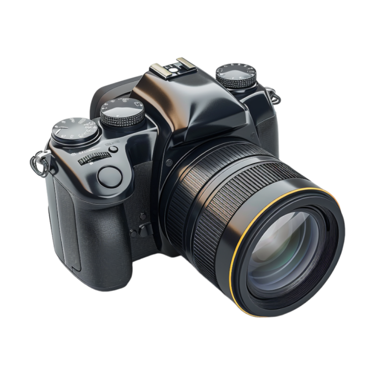 a camera with a lens attached to it