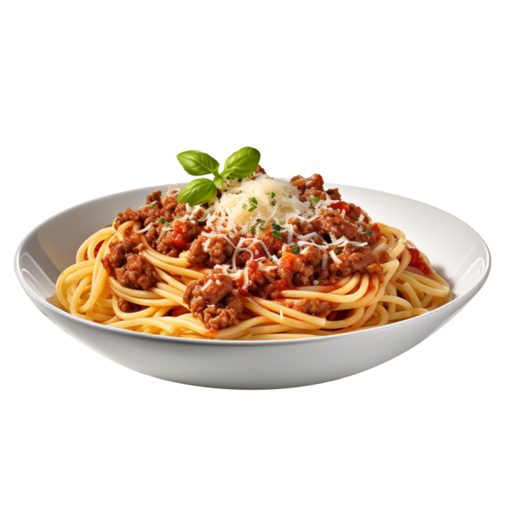 a plate of spaghetti with meat and sauce