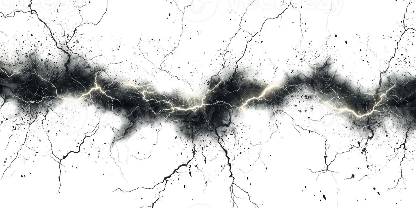 a black and white image of lightning