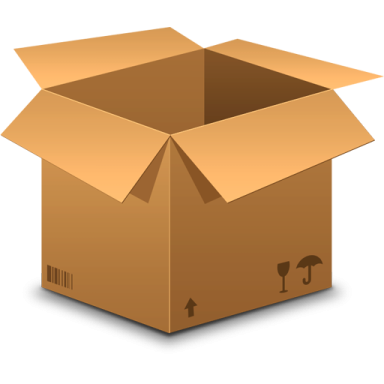 an open cardboard box on a white background