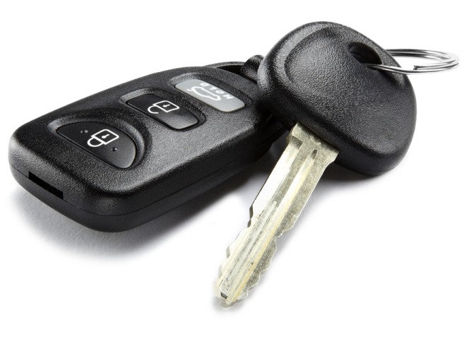 a car key on a white background