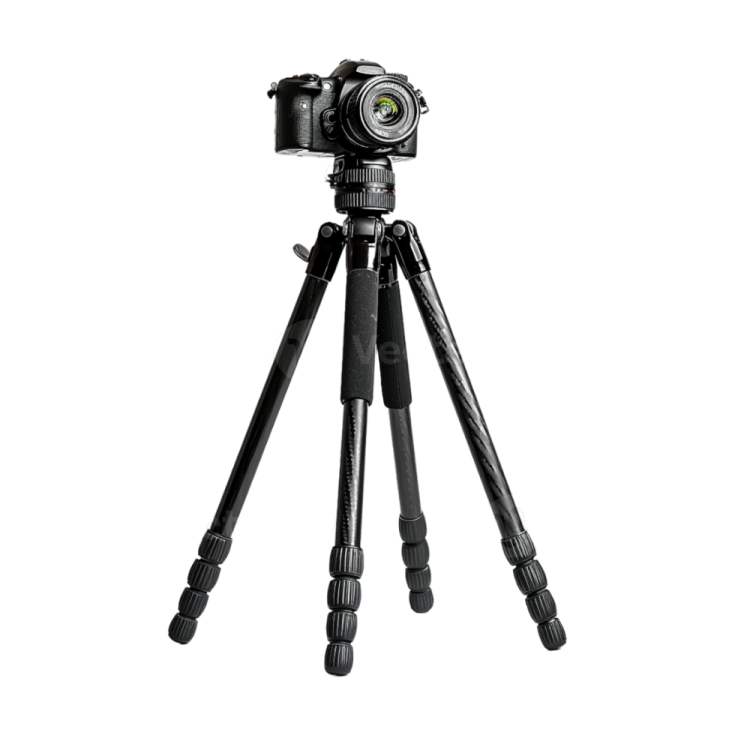 a tripod with a camera attached to it