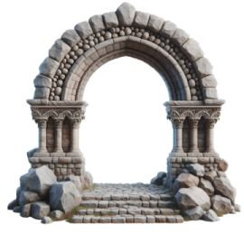 a stone arch on a white background
