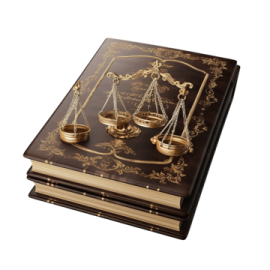 a book with an image of scales on it