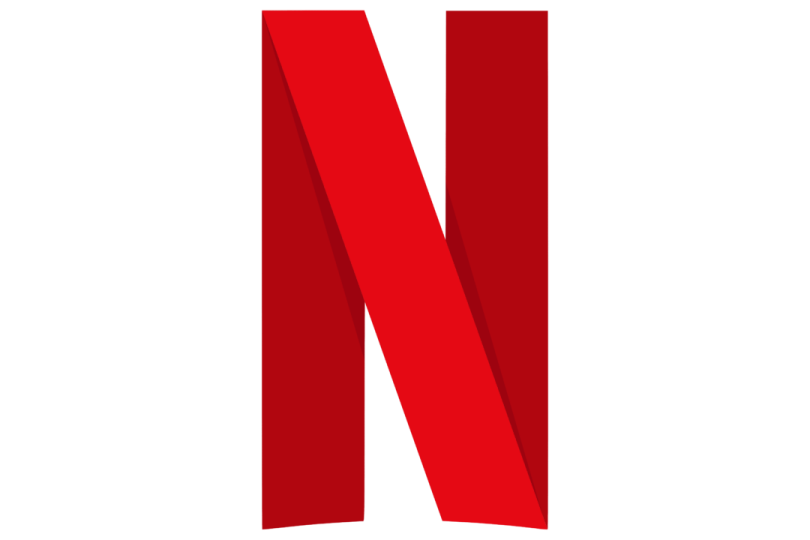 a red letter n with a white background