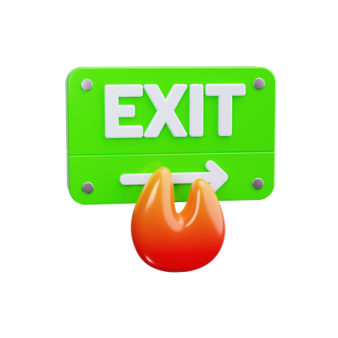 an exit button with the word exit on it