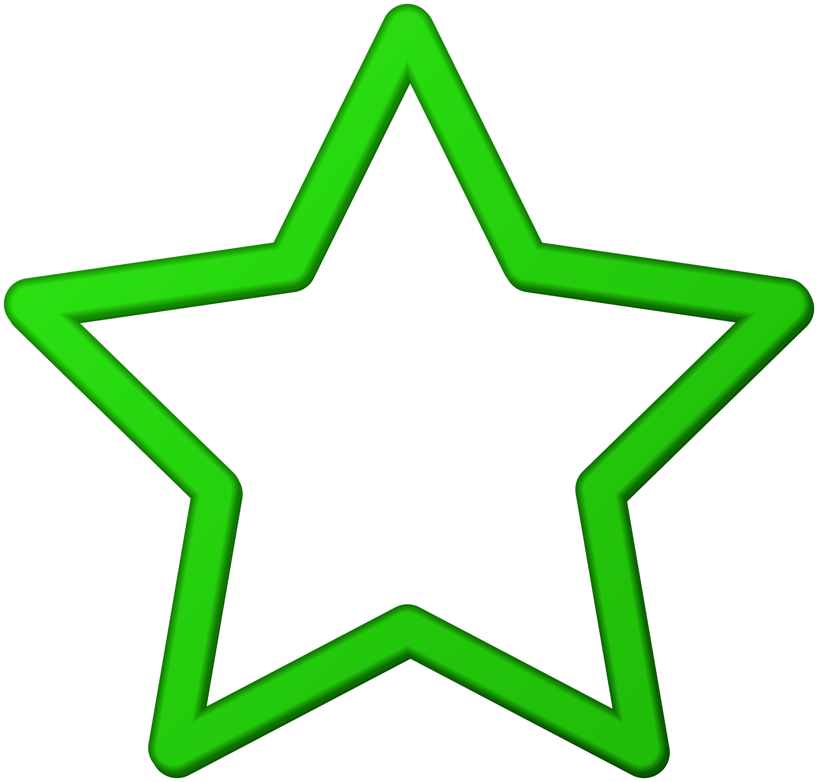 a green star on a white background