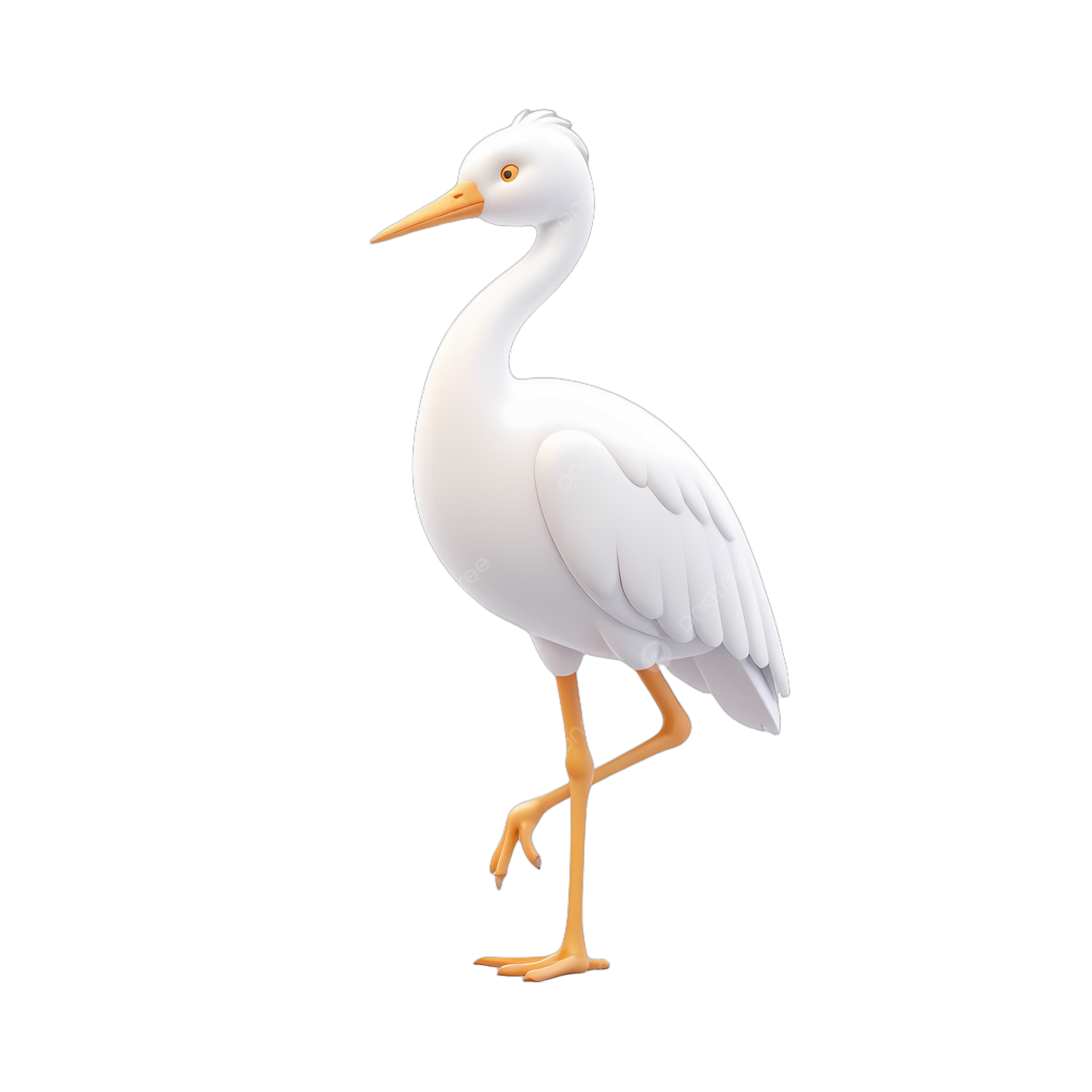 a white bird with an orange beak