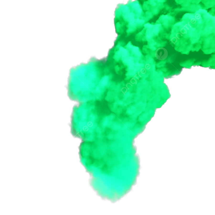 a green smoke cloud on a white background