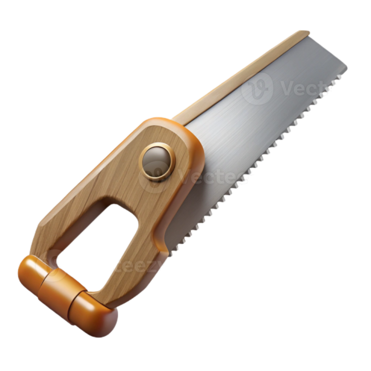 a wooden saw with a handle on it