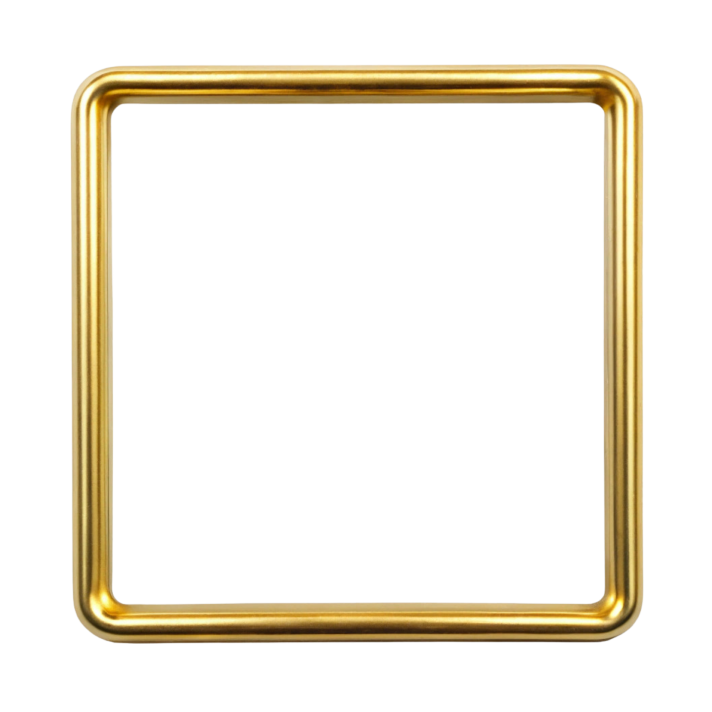 a gold square frame on a white background