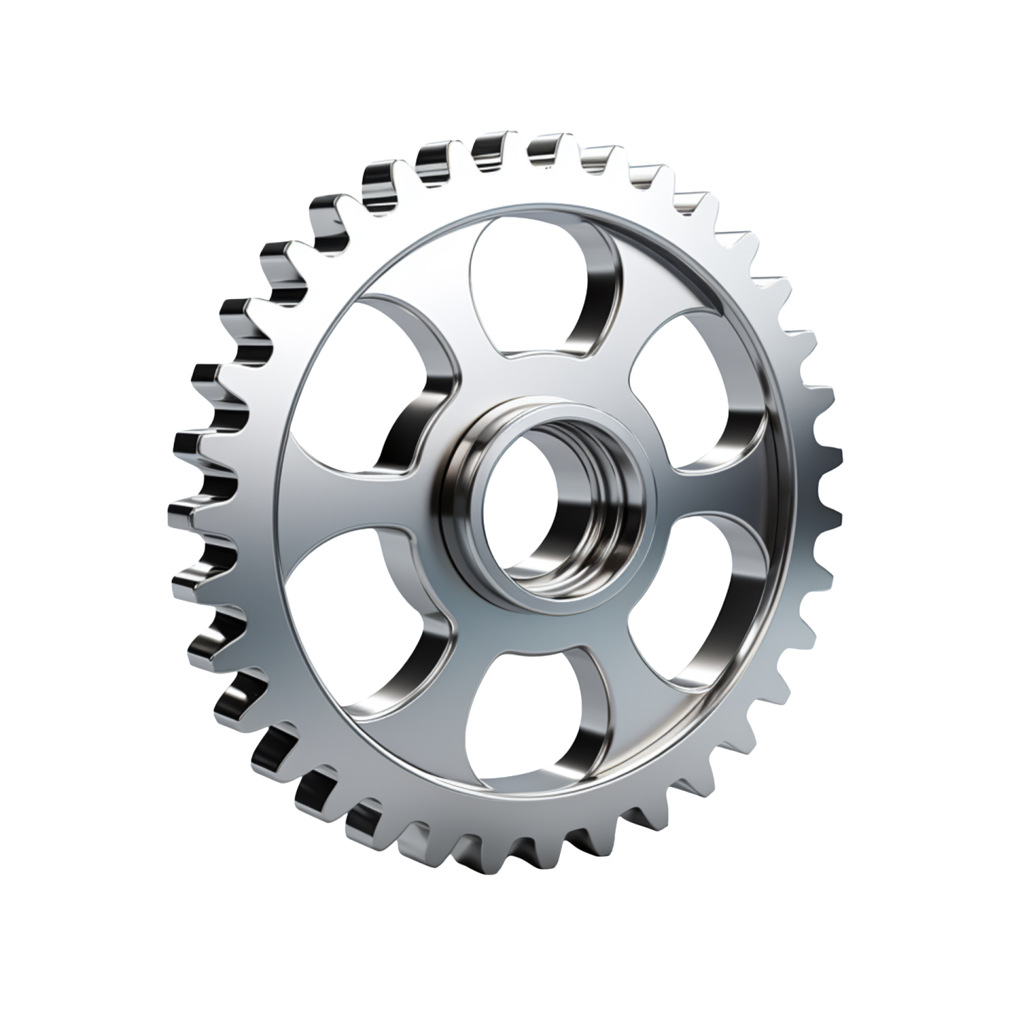 a metal gear wheel on a white background