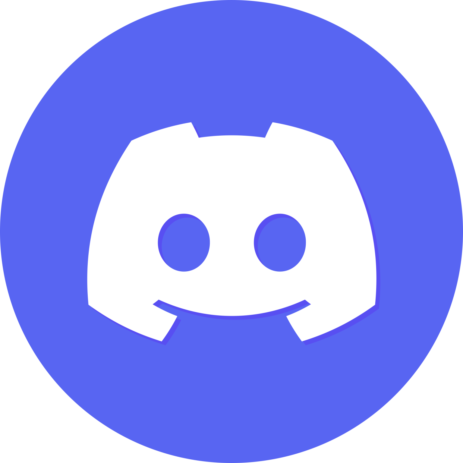 a blue circle with a smiling face inside