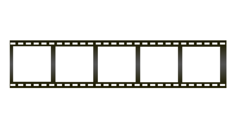 a film strip on a white background