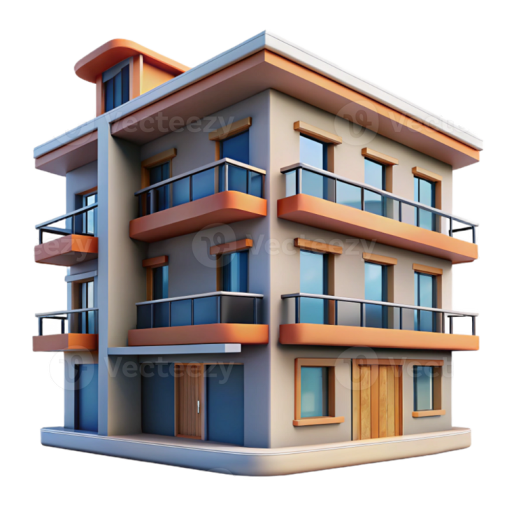 a modern house on a white background