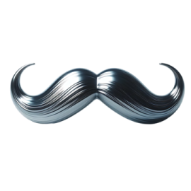 a black mustache on a white background