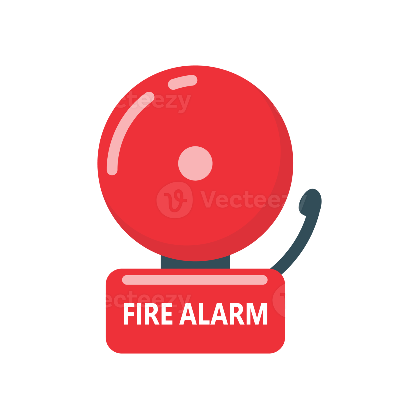 a red fire alarm on a white background