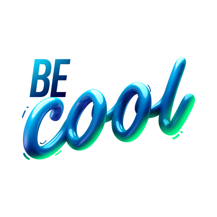 the be cool logo on a white background