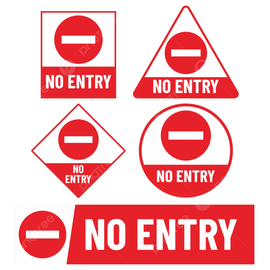 no entry sign set