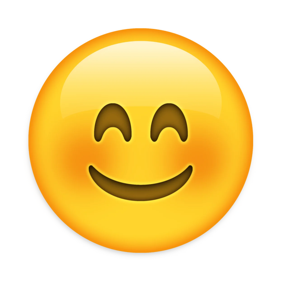 a yellow smiley face on a white background