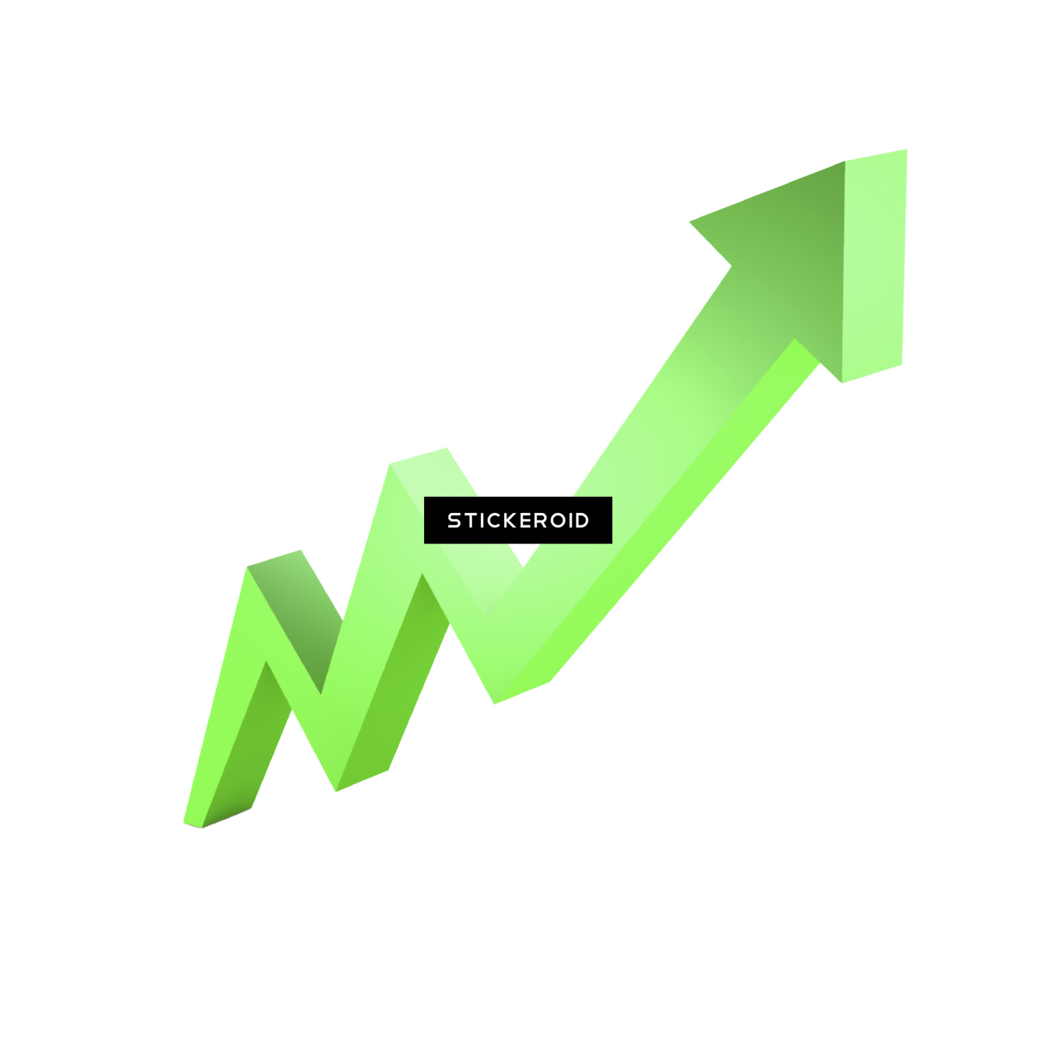 a green arrow with the word stock on it