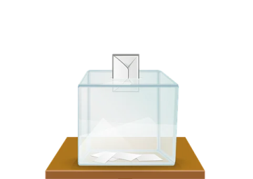 a glass box with a piece of paper in it