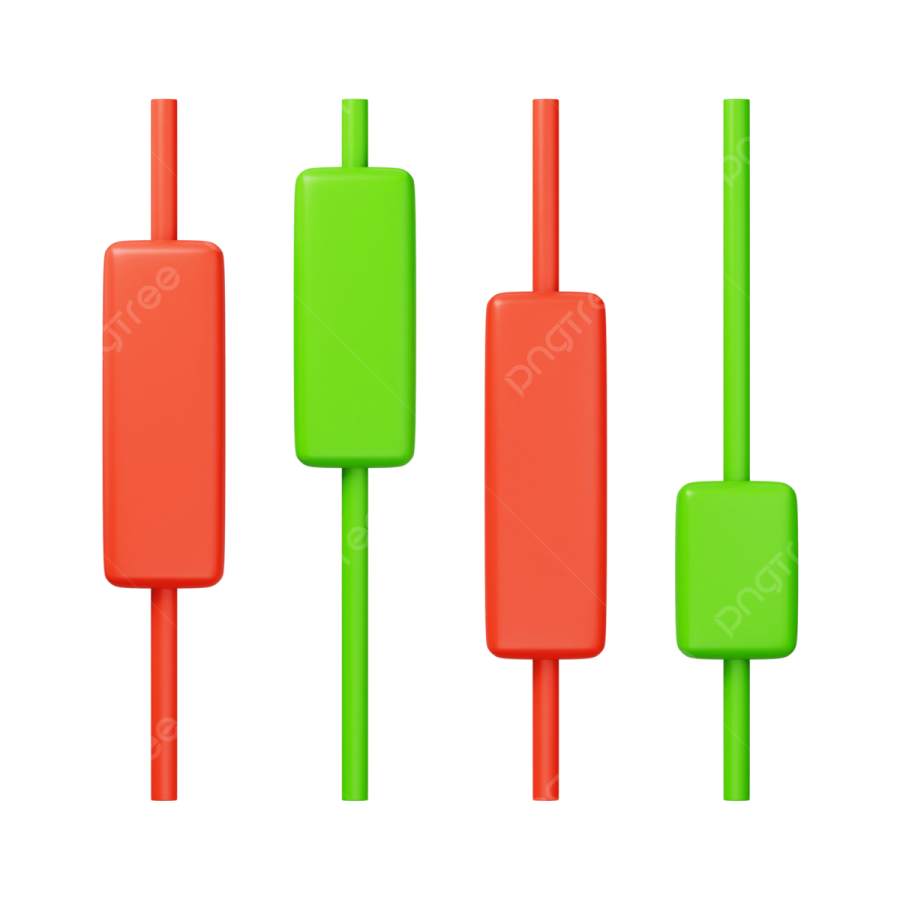 a set of three green and red pops