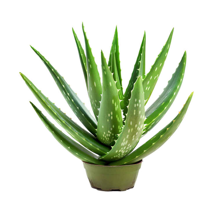 a green plant with white spots on it