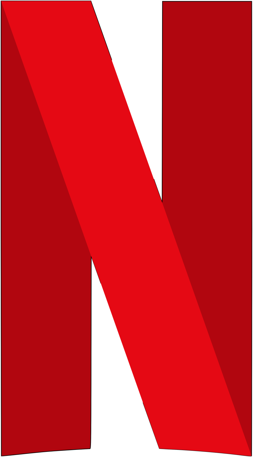 a red letter n with a long shadow