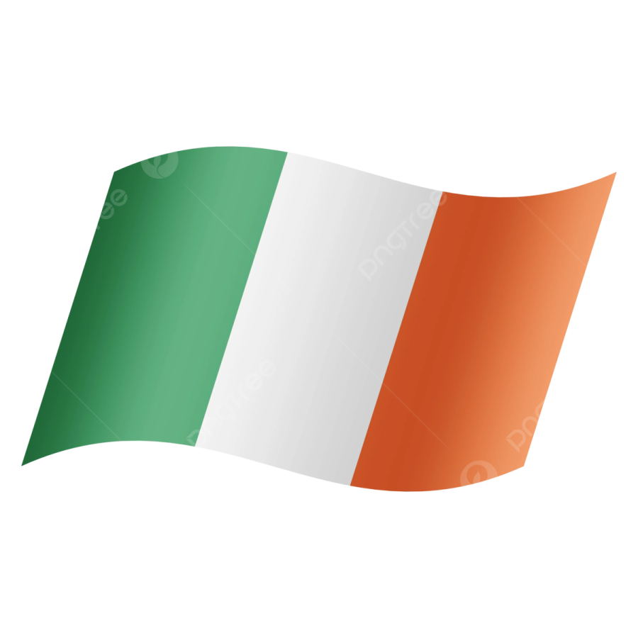 the irish flag on a white background