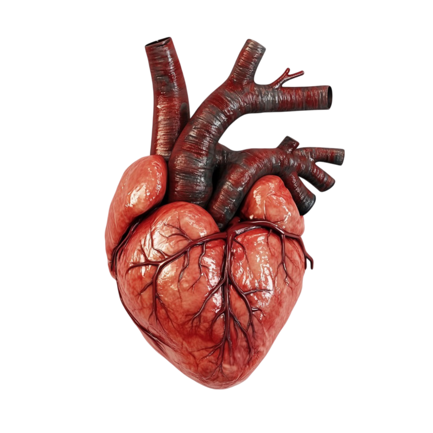 a human heart on a white background