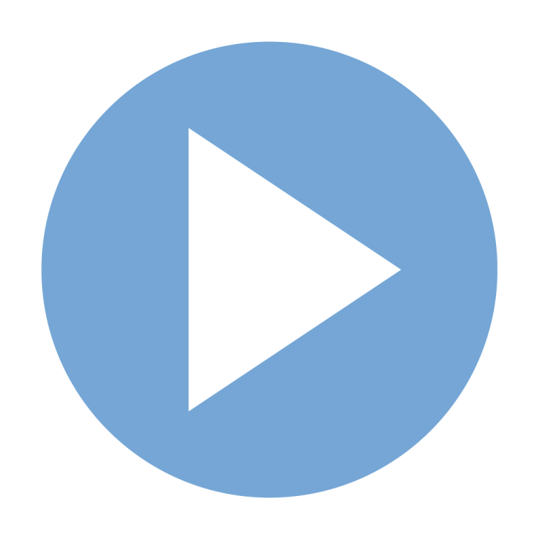 the play button on a white background