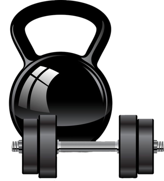 a black kettle weight on a white background