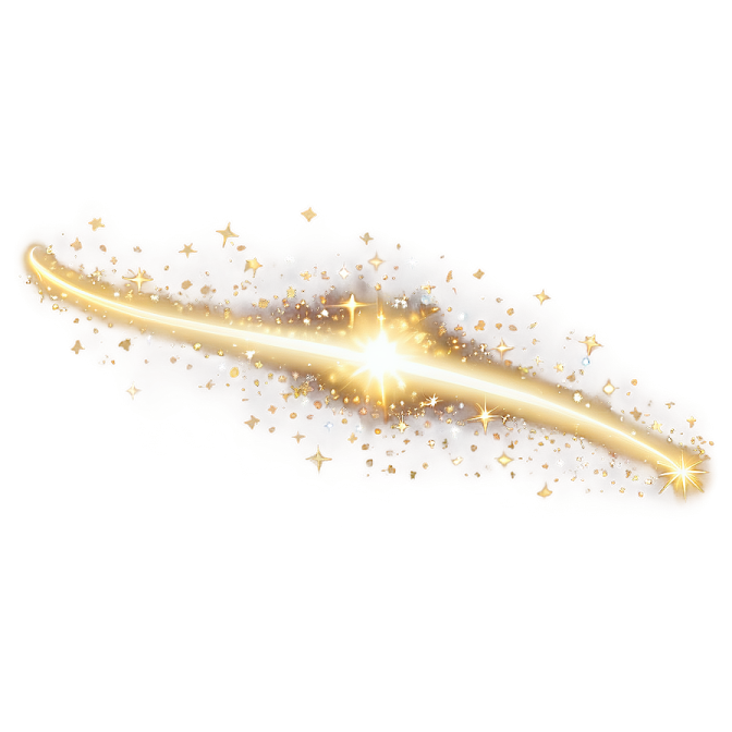 a gold star burst on a white background