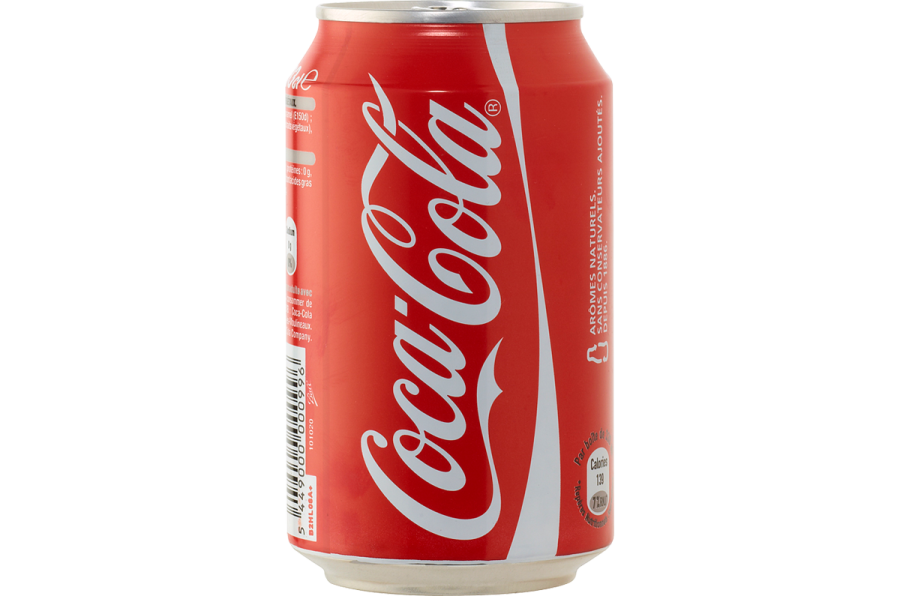 a can of coca on a white background