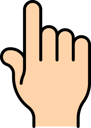 a hand with two fingers in the middle